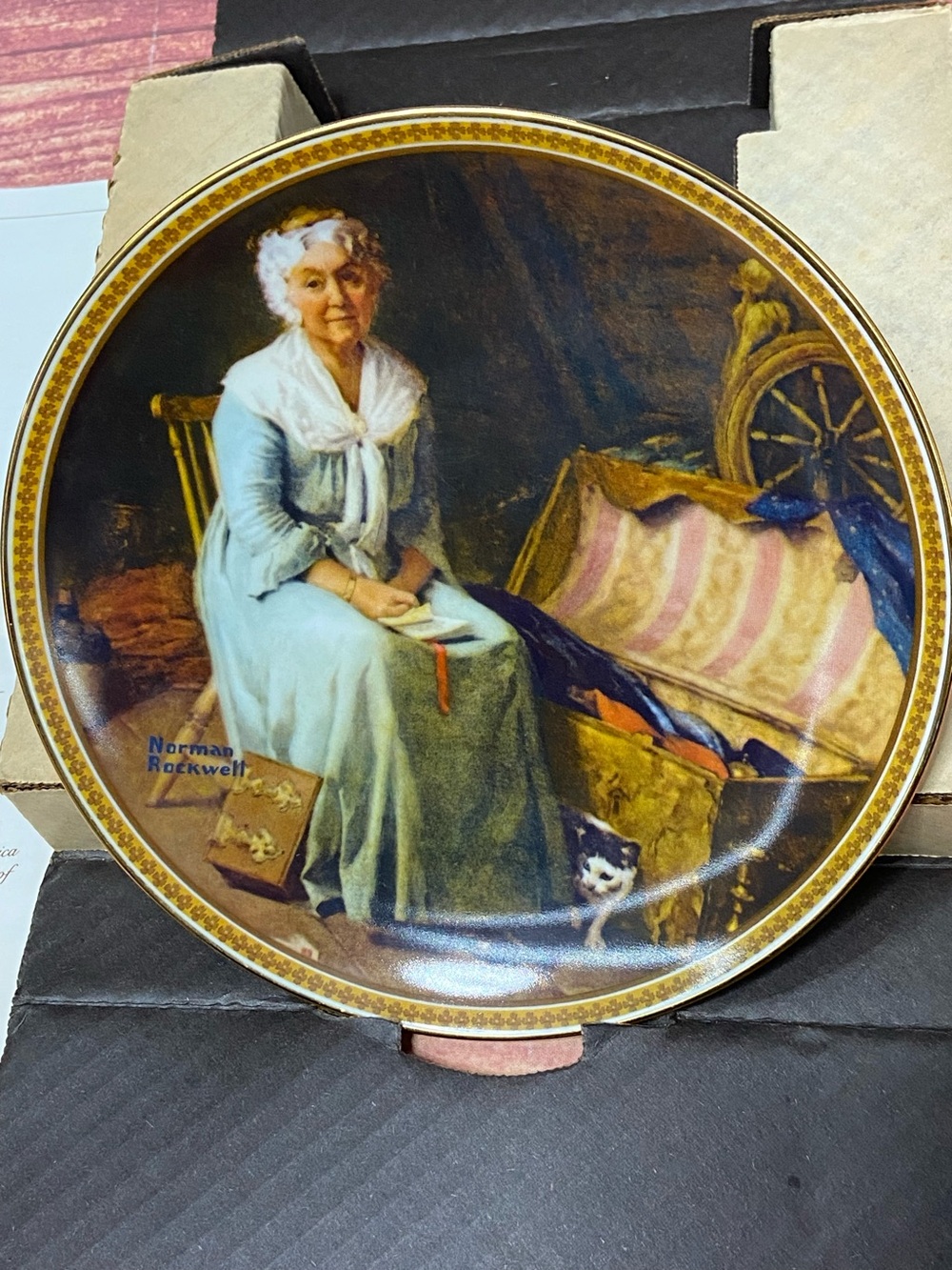 Norman Rockwell "Reminiscing in the Quiet" plate Vtg Vintage
